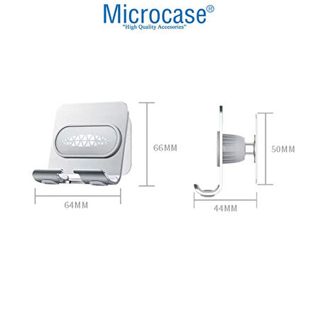 Microcase Döner Başlıklı Duvara Düz Alana Yapışkanlı Telefon Standı - SİYAH AL4979