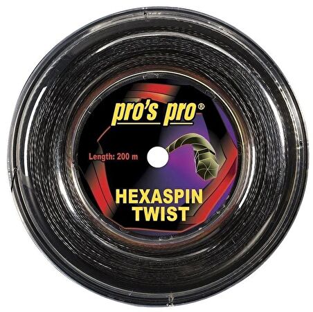  Pros Pro Hexaspin Twist 1,25 mm. Raket Kordajı 200 metre Siyah