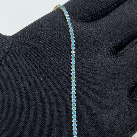 Su Yolu Sıralı Altın Taşlı Bileklik 14 Ayar 2.98 Gram Kadın Hediye