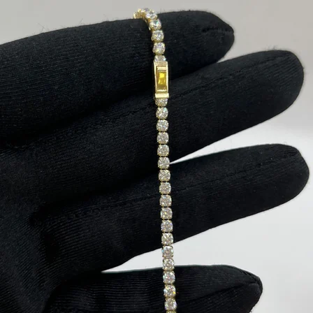 Su Yolu Sıralı Altın Taşlı Bileklik 14 Ayar 5.58 Gram Kadın Hediye