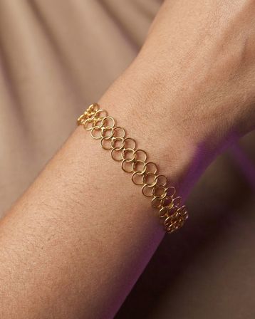 Prenses Halka Sonsuzluk Sıralı Altın Bileklik 22 Ayar 7.48 Gram Kadın Hediye