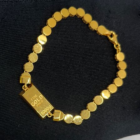 Pullu Plaka Altın Bileklik 22 Ayar 6.62gr