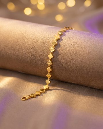Yonca Sıralı Altın Bileklik 22 Ayar 7.12gr