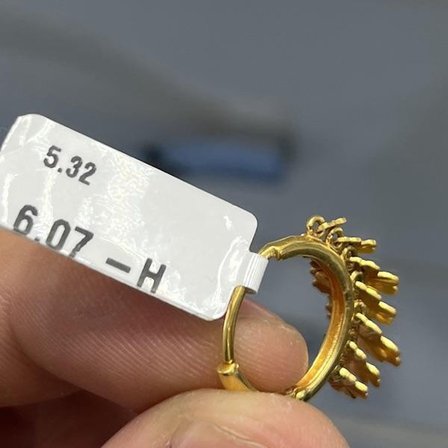 Halkalı Işınlı Halka Çember Sıralı Altın Küpe 22 Ayar 5.32 Gram Kadın Hediye