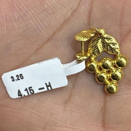 Top Top Üzüm Yaprak Sarkıntılı Altın Küpe 22 Ayar 3.26 Gram Kadın Hediye