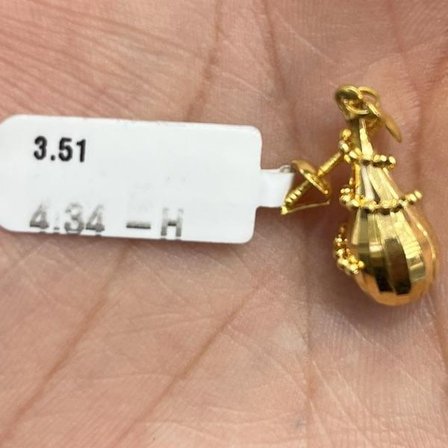 Su Damlası Sallantılı Top Top Kalemli Altın Küpe 22 Ayar 3.51 Gram Kadın Hediye