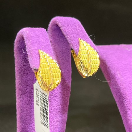 Yaprak Balık Sırtı Altın Küpe 22 Ayar 2.81 Gram Kadın Hediye