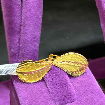 Yaprak Balık Sırtı Altın Küpe 22 Ayar 2.81 Gram Kadın Hediye