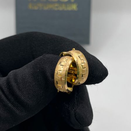 Çıtçıt Kumlu Kalemli Grek Geometrik Altın Halka Küpe 22 Ayar 3.16 Gram Kadın Hediye