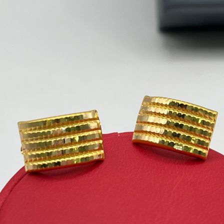 Hasır Plaka Kalemli Sıralı Altın J Küpe 22 Ayar 1.82 Gram Kadın Hediye