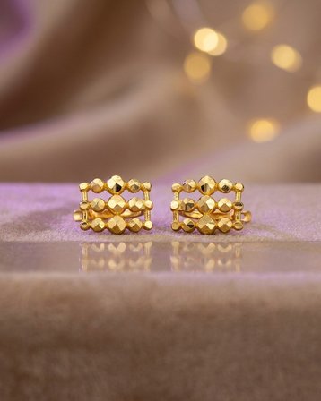 Dorika Top Top Sıralı Altın J Küpe 22 Ayar 3.75 Gram Kadın Hediye