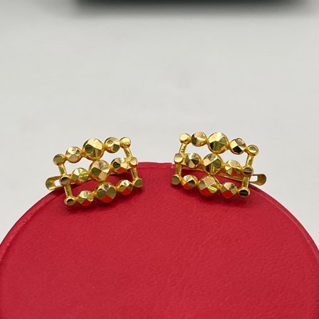Dorika Top Top Sıralı Altın J Küpe 22 Ayar 3.75 Gram Kadın Hediye