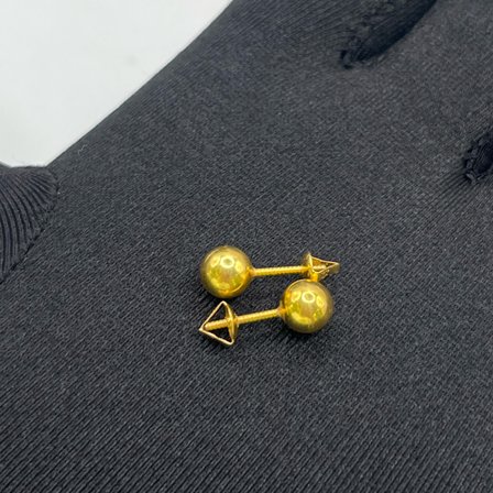 Top Top Vidalı Altın Çocuk Küpesi 22 Ayar 1.23 Gram Hediye