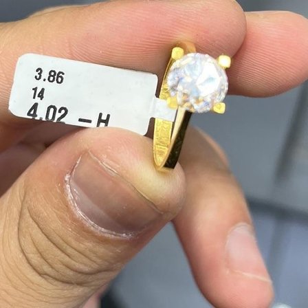 22 Ayar Altın Yüzük Tektaş Taşlı 3.86 Gram Kadın Hediye