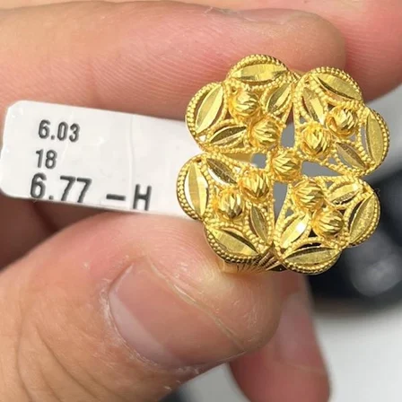 Çiçek Yaprak Ajurlu Altın Döküm Yüzük 22 Ayar 6.03 Gram Kadın Hediye