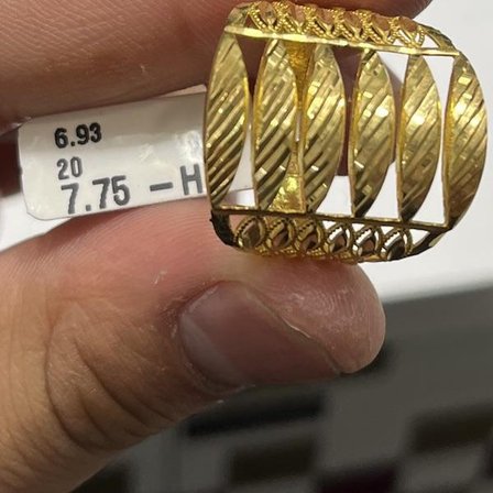 Saç Örgüsü Ajurlu Örgü Kaburga Sıralı Altın Döküm Yüzük 22 Ayar 6.93 Gram Kadın Hediye