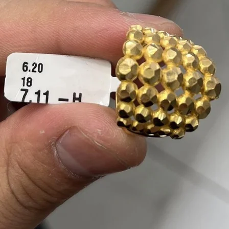 Top Top Dorika Sıralı Ajurlu Altın Döküm Yüzük 22 Ayar 6.20 Gram Kadın Hediye
