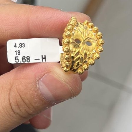 Top Top Çiçek Yaprak Ajurlu Çevreli Altın Döküm Yüzük 22 Ayar 4.83 Gram Kadın Hediye