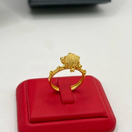Lotus Çiçek Kumlu Top Top Altın Yüzük 22 Ayar 3.97 Gram Kadın Hediye