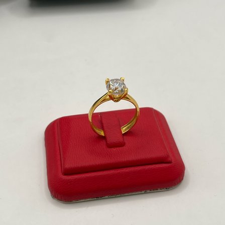 Tek Taş Altın Yüzük 22 Ayar 4.04 Gram Kadın Hediye