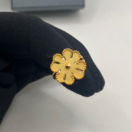 Yonca Çiçek Kumlu Kalemli Altın Yüzük 22 Ayar 4.72 Gram Kadın Hediye