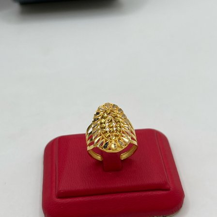 Dorika Yaprak Ajurlu Kalemli Çiçek Altın Yüzük 22 Ayar 4.13 Gram Kadın Hediye