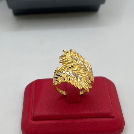 Başak Yaprak Kalemli Altın Yüzük 22 Ayar 5.97 Gram Kadın Hediye