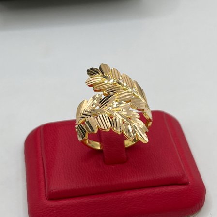 Başak Yaprak Kalemli Altın Yüzük 22 Ayar 4.77 Gram Kadın Hediye