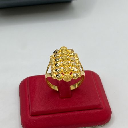 Dorika Kalemli Top Top Kumlu Sıralı Altın Yüzük 22 Ayar 7.04 Gram Kadın Hediye
