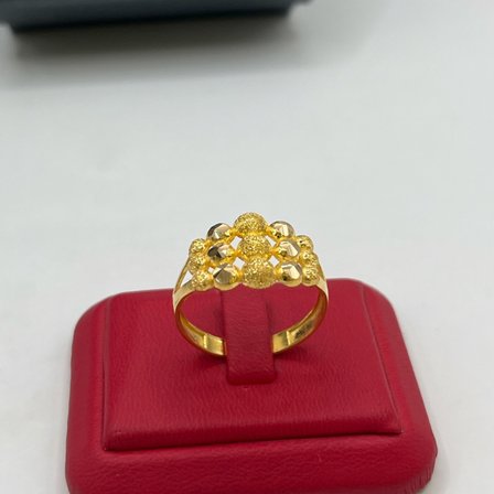 Dorika Top Top Kumlu Kalemli Altın Yüzük 22 Ayar 4.27 Gram Kadın Hediye