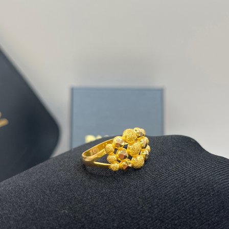 Dorika Top Top Kumlu Kalemli Altın Yüzük 22 Ayar 4.27 Gram Kadın Hediye