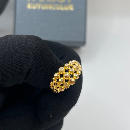 Dorika Top Top Kalemli Sıralı Altın Yüzük 22 Ayar 3.60 Gram Kadın Hediye