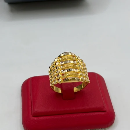 Dorika Kaburga Top Top Kumlu Kalemli Ajurlu Altın Yüzük 22 Ayar 6.88 Gram Kadın Hediye