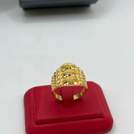 Dorika Kaburga Top Top Kumlu Kalemli Altın Yüzük 22 Ayar 5.71 Gram Kadın Hediye