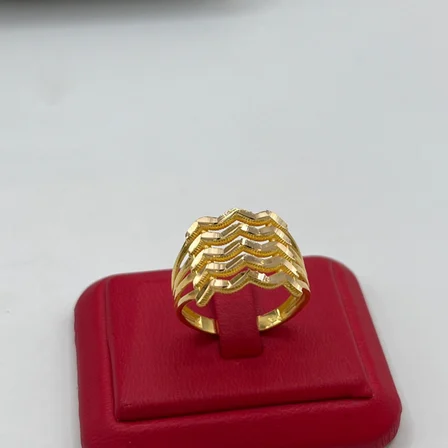 Zik Zikzak Kalemli Ajurlu Kaburga Altın Yüzük 22 Ayar 5.44 Gram Kadın Hediye