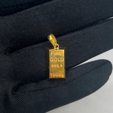 Külçe Plaka Altın Kolye Ucu 22 Ayar 2.76 Gram Kadın Hediye