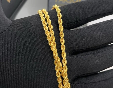 Burma Zincirli Örgü Altın Halat Kolye 22 Ayar 7.67 Gram Kadın Hediye