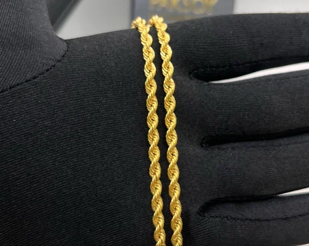 Burma Zincirli Örgü Altın Halat Kolye 22 Ayar 7.67 Gram Kadın Hediye