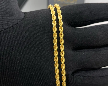 Zincirli Burma Altın Halat Kolye 22 Ayar 14.80 Gram Kadın Hediye
