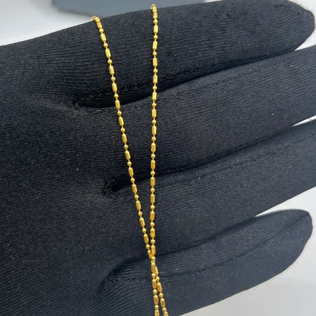 Sosis Zincirli Top Top Sıralı Halka Altın Zincir Kolye 22 Ayar 3.38 Gram Kadın Hediye