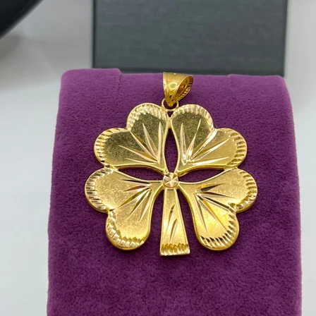 Yonca Kalemli Plaka Altın Kolye Ucu 22 Ayar 5.17 Gram Kadın Hediye