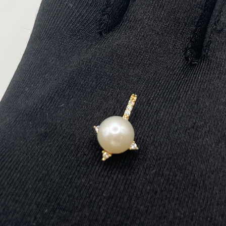 İncili Taşlı Altın Kolye Ucu 22 Ayar 1.13 Gram Kadın Hediye