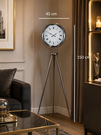 Krom Saray Zarafeti 150 x 45 Cm Metal Tripod Ayaklı Saat iegxx