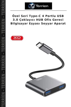 Özel Seri Type-C 4 Portlu USB 3.0 Çoklayıcı HUB Ofis Gereci Bilgisayar Eşyası Seyyar Aparat