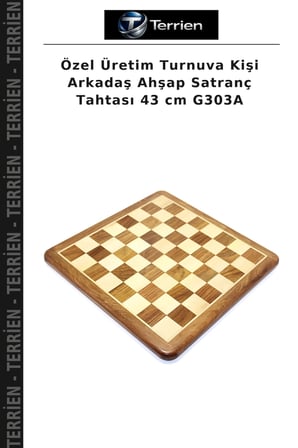 Özel Üretim Turnuva Kişi Arkadaş Ahşap Satranç Tahtası 43 cm G303A