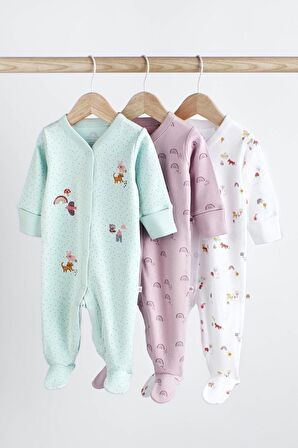 % 100 Pamuklu Mint Green 3’lü Tulum Set