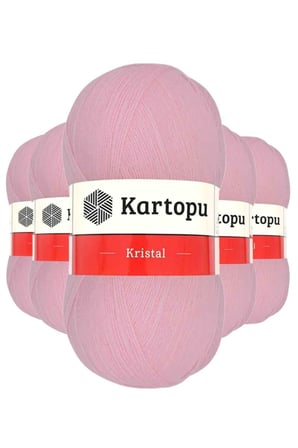 Northcity Kristal Çift Katlı El Örgü İpi Bebe Pembe (5'li) - İpeksi Doku & Kolay Örgü