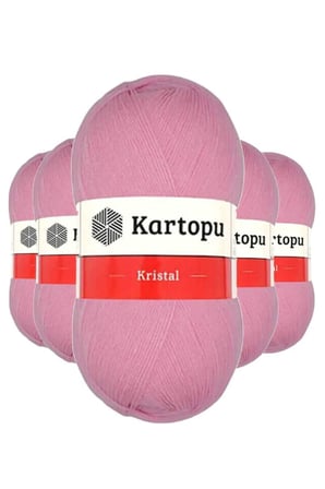 Northcity Kristal Çift Katlı El Örgü İpi Pembe K774 - 5 Adet İnce Akrilik Örgü İpi