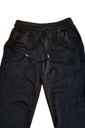Northcity Parlak Kadife Cepli Pantolon - Eşofman Pijama Altı Unisex Lastikli Paça Siyah
