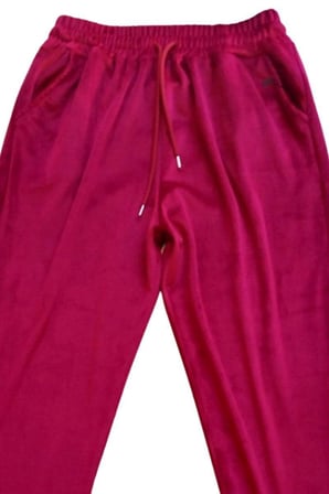 Northcity Parlak Kadife Cepli Pantolon - Bordo Unisex Lastikli Paça Eşofman Pijama Altı